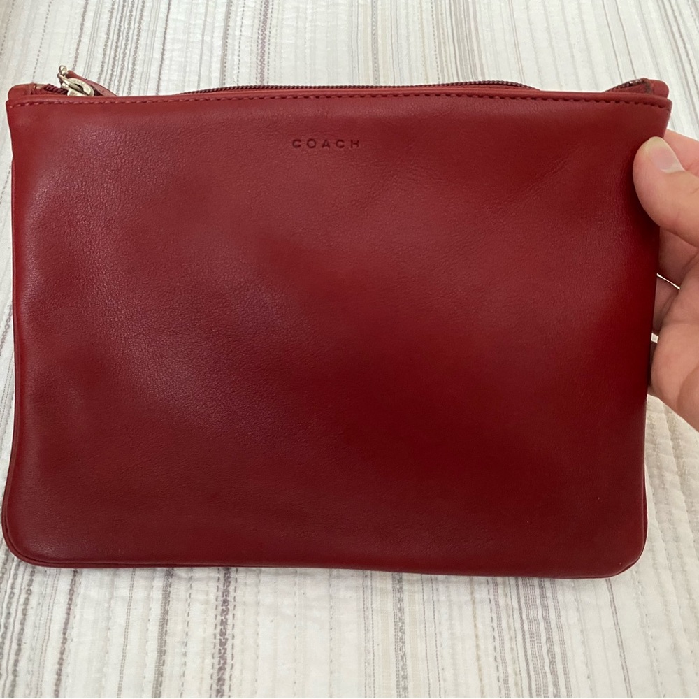 Coach Red Leather Clutch